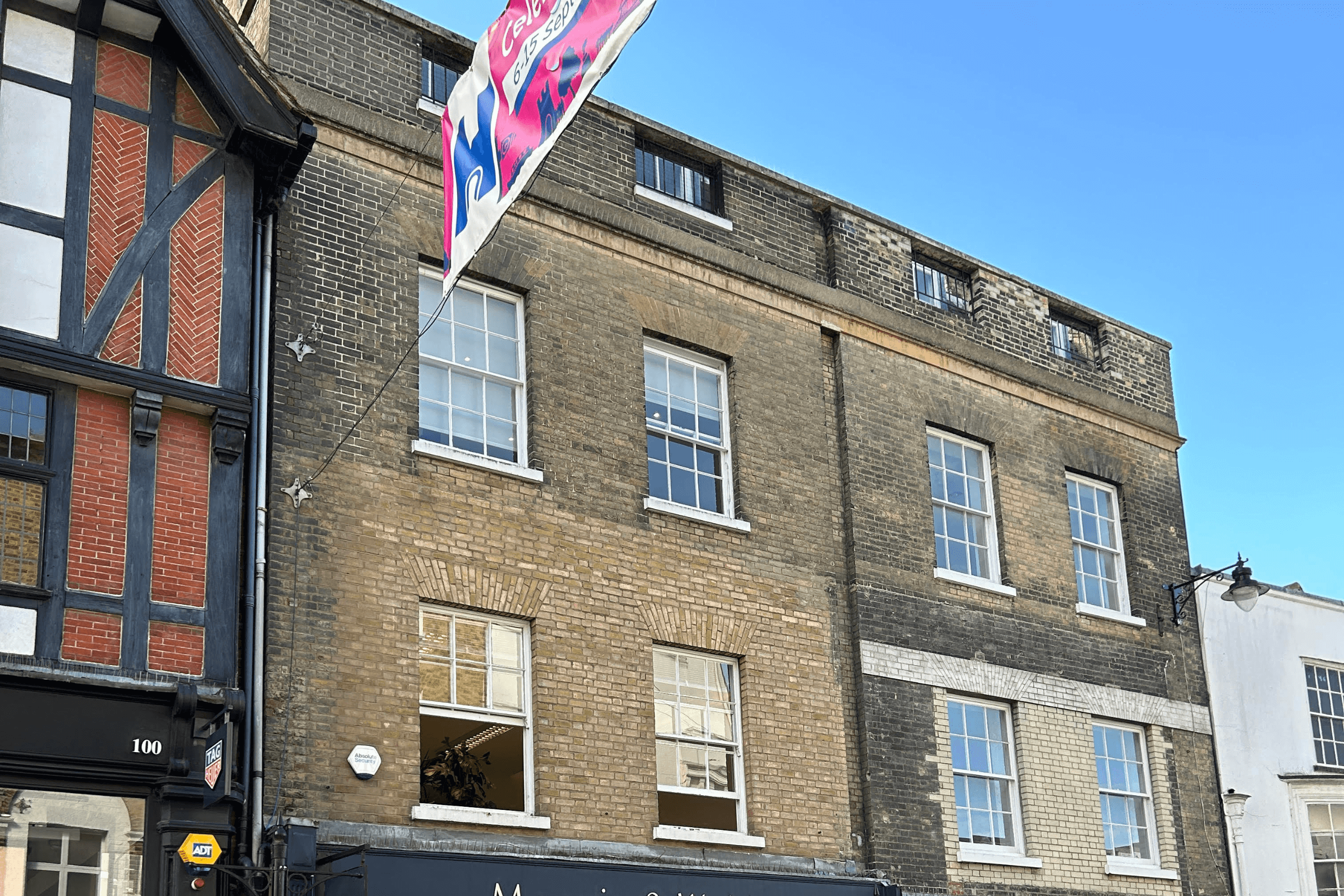 An exterior shot of an office building in Guildford